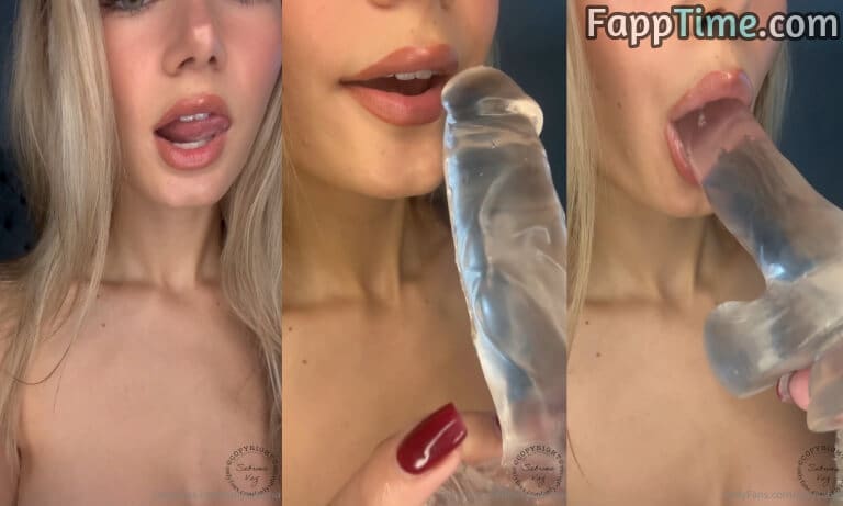 Sabrina Vaz Sucking Dildo